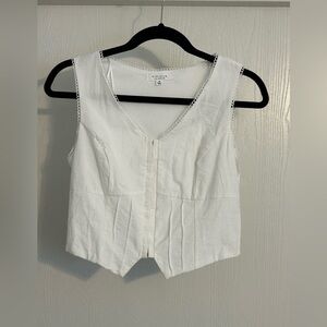 Kirious Los Angeles | White Sleeveless Crop Top | Size Small